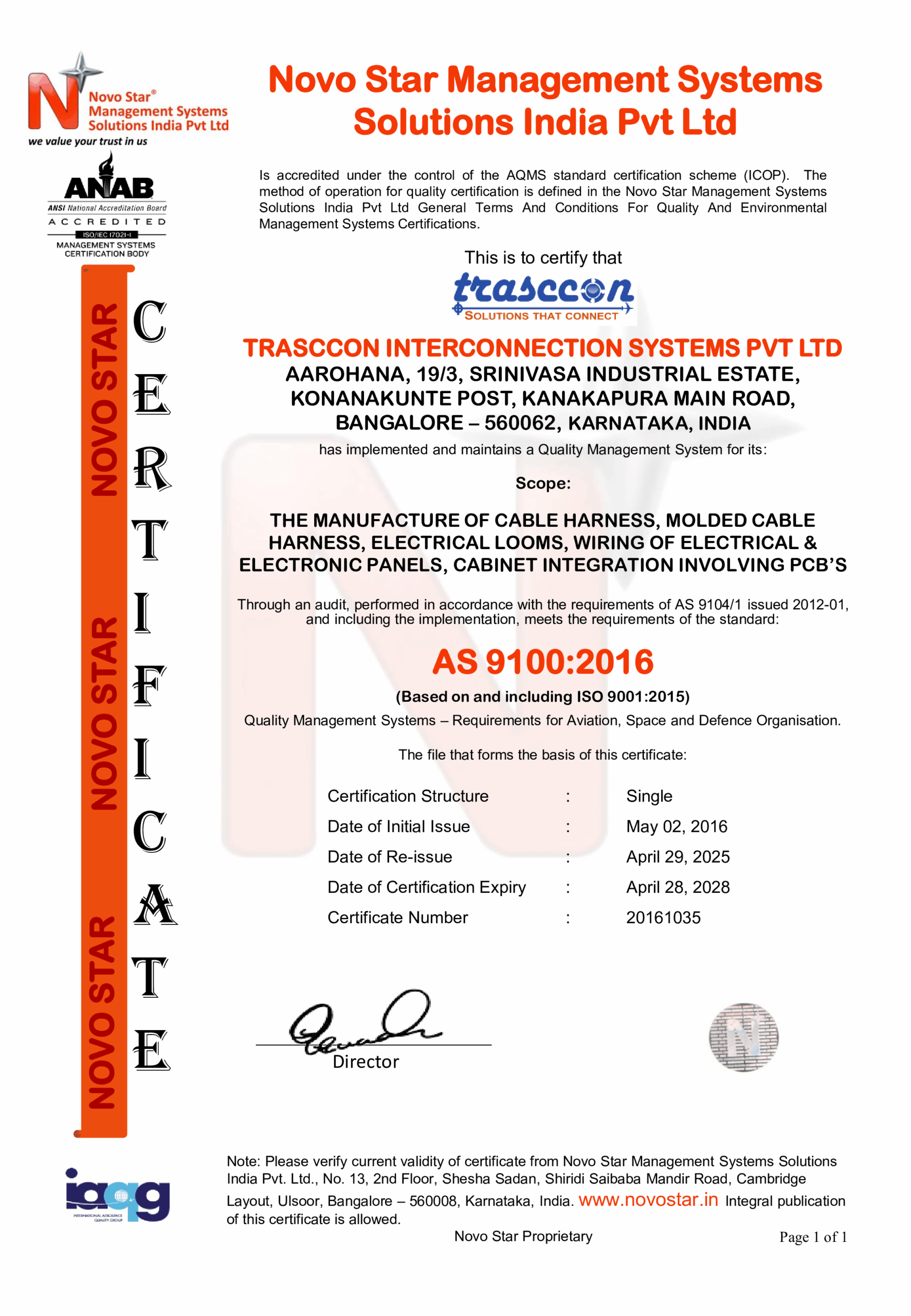 Certificate 1